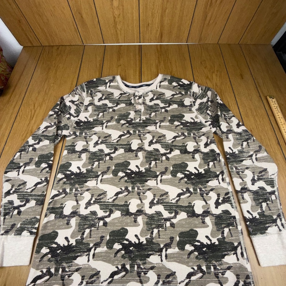 Jockey Thermals Mens 2XLT Camouflage Henley Long Sleeve Thermal Shirt